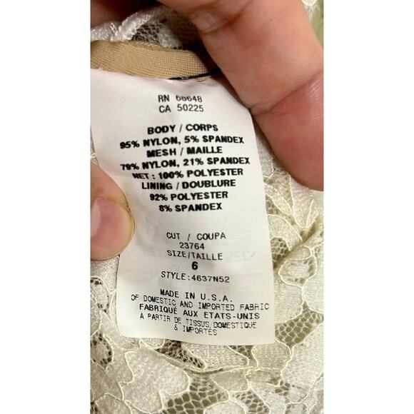 ABS Allen Schwartz Ivory Lace Dress. Size 6. New with tags and small flaw. - Picture 5 of 8